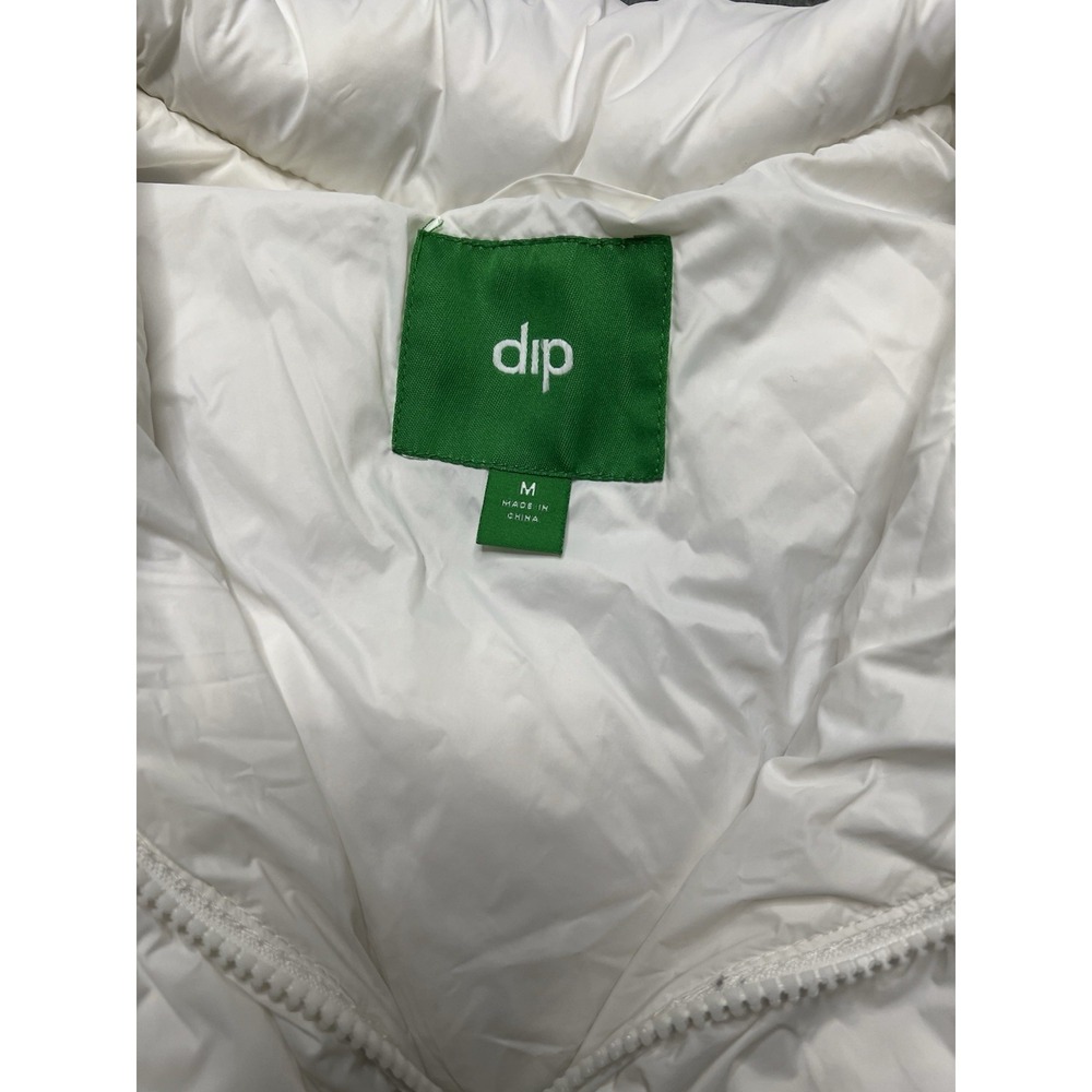 dip Women's White Insulated Puffer Vest Full Zip Collared Sleeveless M - Picture 2 of 16